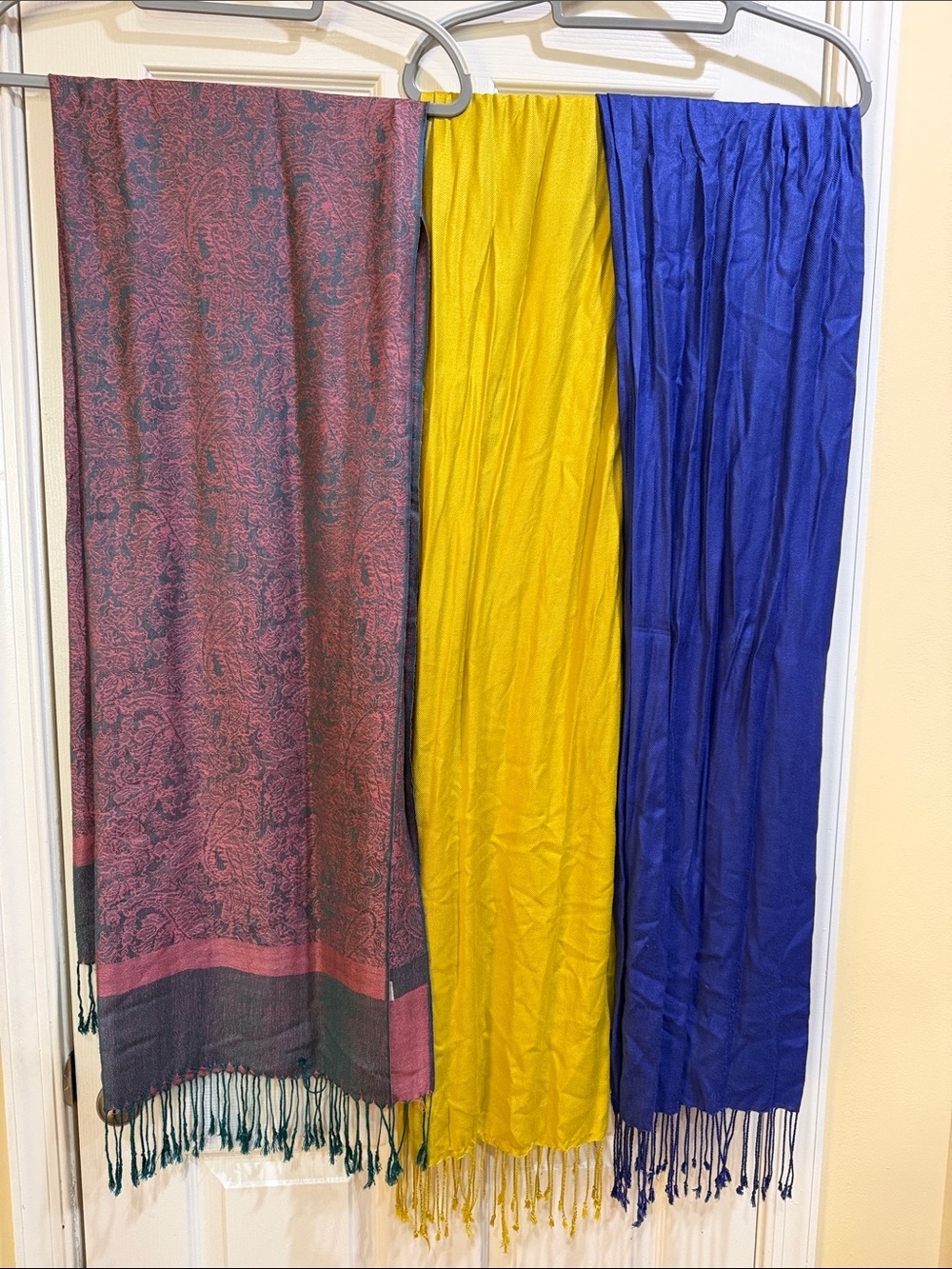 Pashmina Paisley Mauve and green scarf